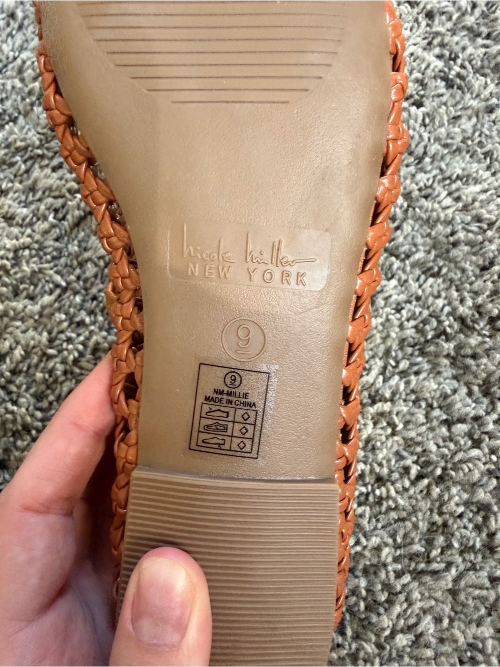 Woven Mary Jane Flats in Cognac Brown - Picture 4 of 7